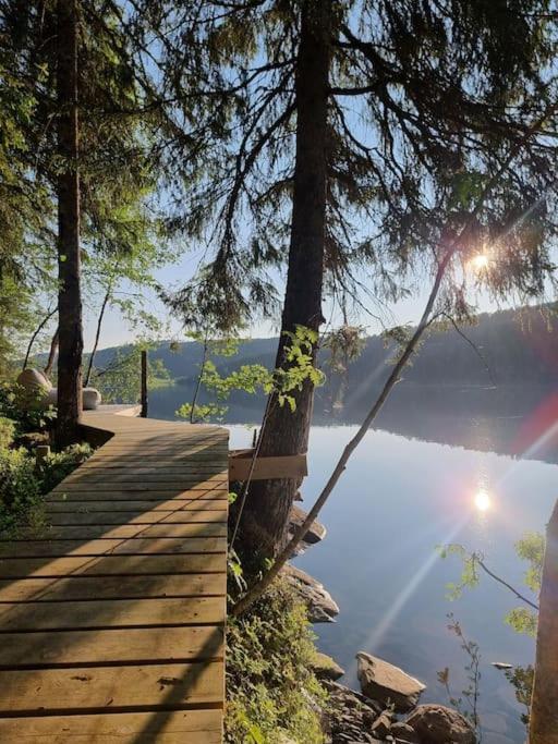 Treetop Ekne - Hytte I Skogen Med Hengebru Hotell Levanger Exteriör bild