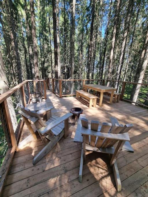 Treetop Ekne - Hytte I Skogen Med Hengebru Hotell Levanger Exteriör bild